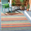 Alfombra exterior lavable Cabaña 5'3x7'7 marfil y verde