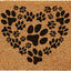 Felpudo 24x36pulg con patas de corazón natural/negro