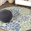 Alfombra redonda textura floral 6ft azul marino/verde patio