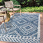 Tapete tribal diamante 5x8ft azul/marfil exterior