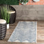 Tapete Chevron azul/marfil 2x10ft suave resistente manchas