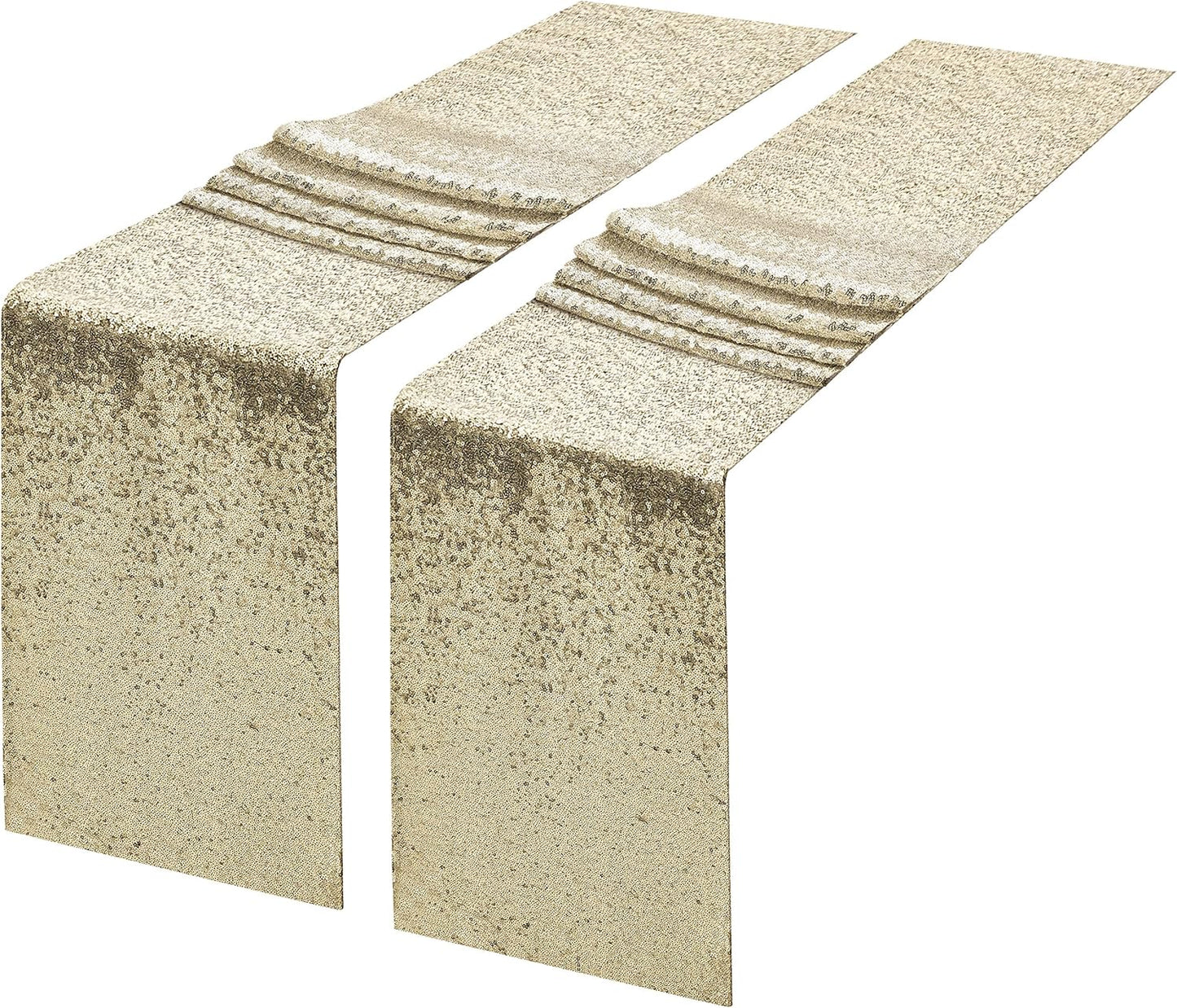 2 Pack Camino Mesa Lentejuelas Doradas 12x108pulg Boda Fiesta