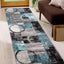 Alfombra pasillo diseño abstracto círculos 2x7.2ft gris
