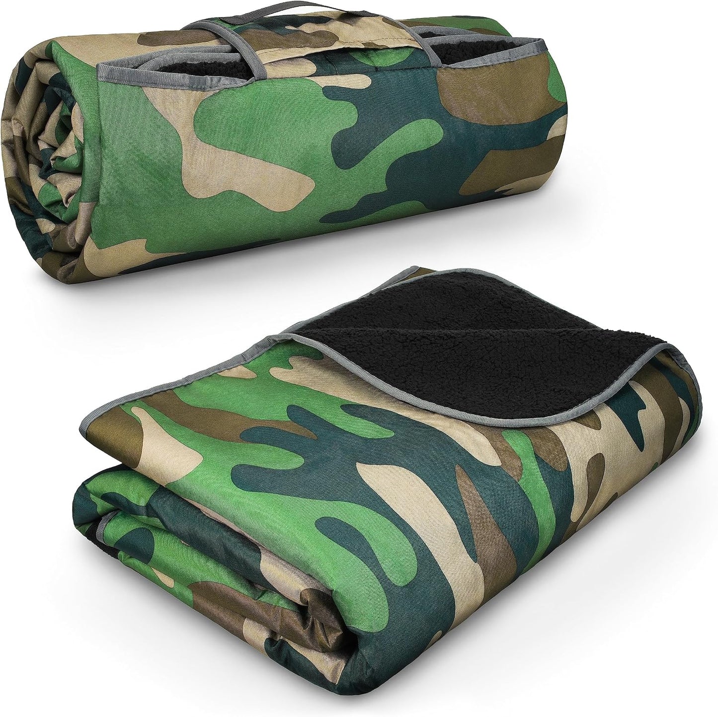 Manta impermeable triple capa sherpa para camping y mascotas