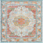 Alfombra Malecón Cuadrada 8ft2pulg Azul Claro/Naranja
