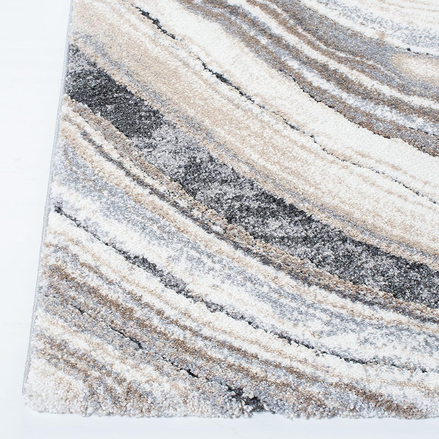 Alfombra pasillo 2ft2pulg x 9ft color marfil y gris