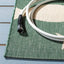 Alfombra lavable Courtyard 2'3x5' verde oscuro y marfil