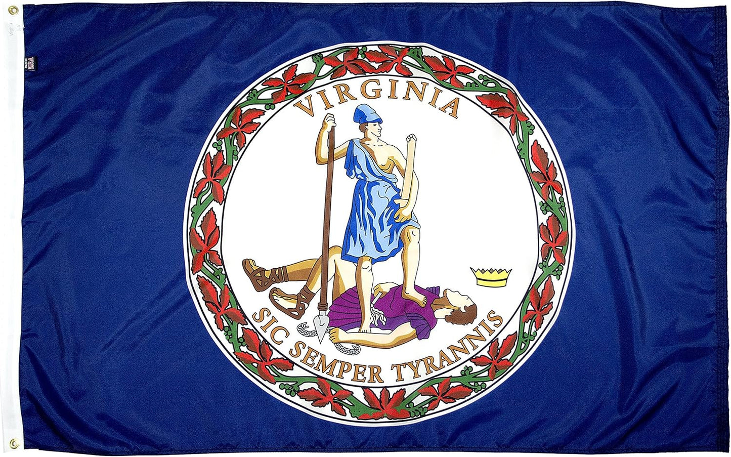 Bandera Virginia nylon 4x6" fabricada EE.UU.