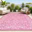 Tapete exterior 5x8ft textura Charleston fucsia/gris claro