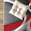 Alfombra roja 4x6ft diseño remolinos grises contemporáneo