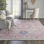 Alfombra gris claro/rosa 8x10ft para dormitorio y sala