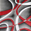 Alfombra roja 4x6ft diseño remolinos grises contemporáneo