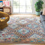Alfombra área 9x12ft diseño bohemio diamantes naranja beige