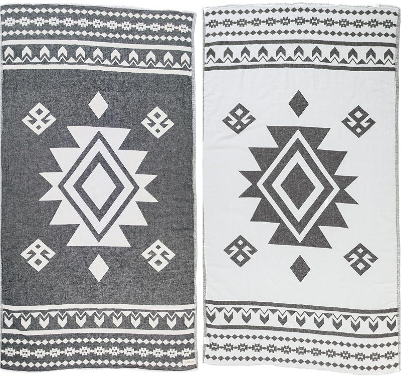Toalla turca doble capa 100% algodón 37x70pulg color negro
