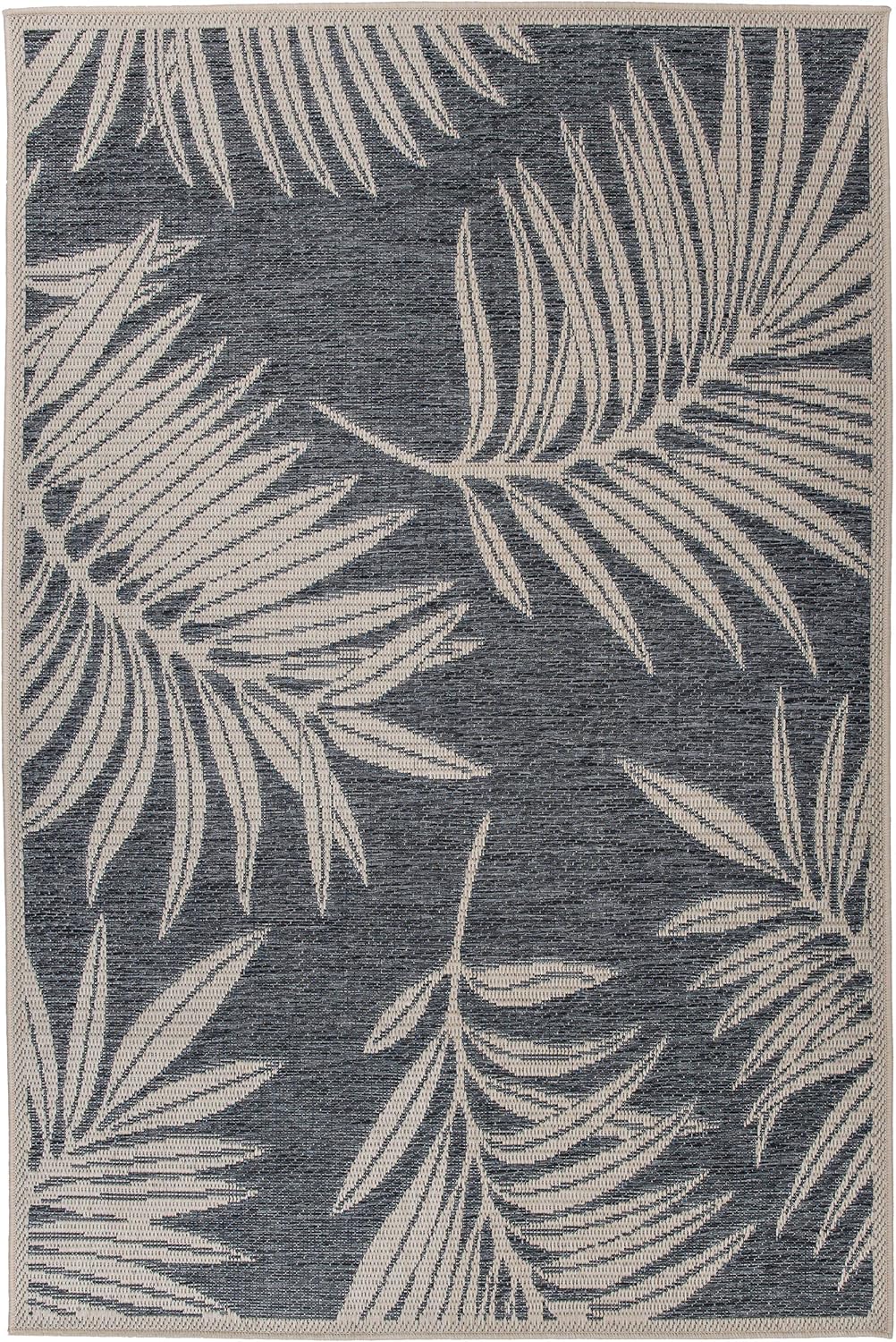 Alfombra área interior exterior diseño hoja azul 5x7ft
