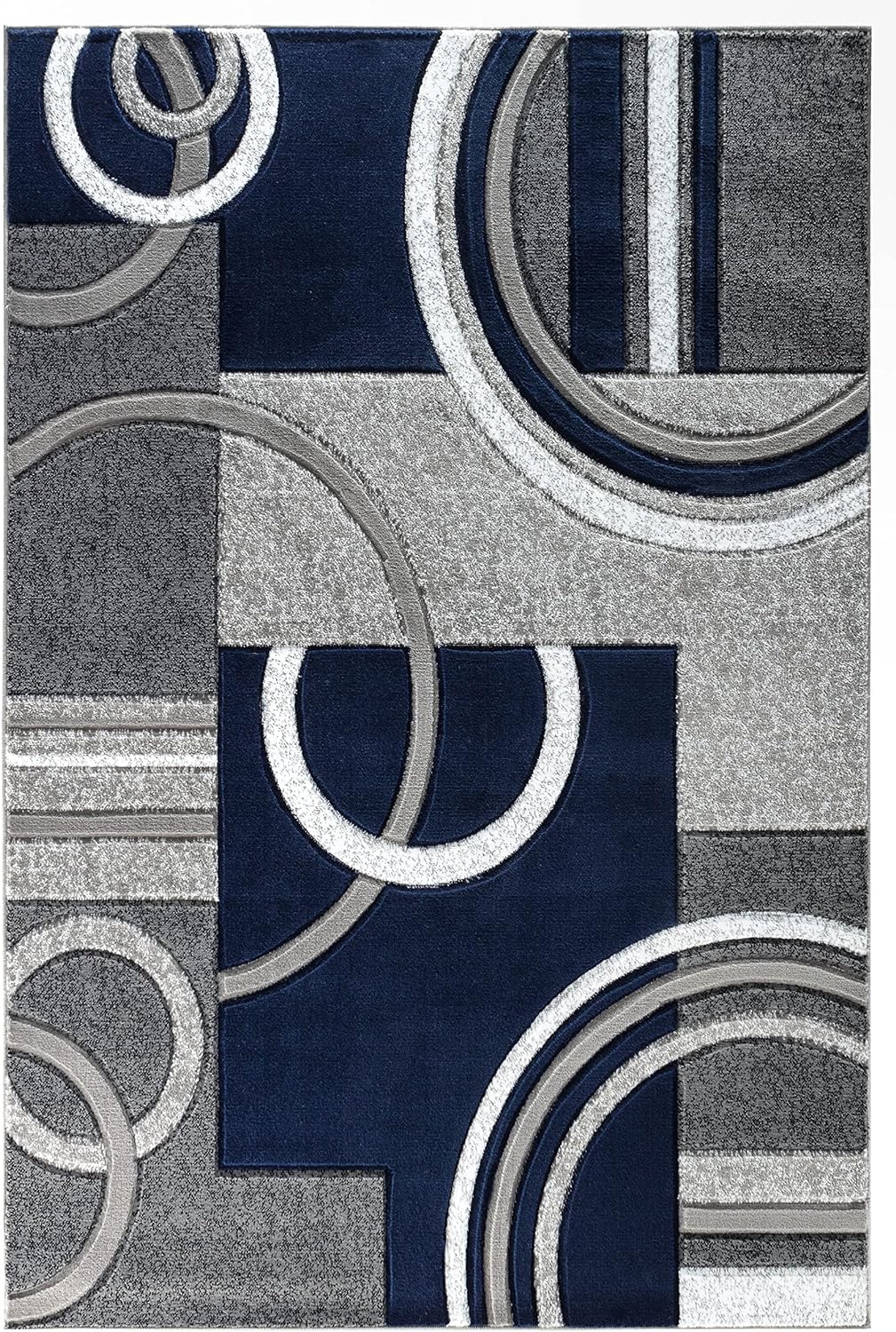 Tapete moderno suave 2x3ft azul marino para sala comedor