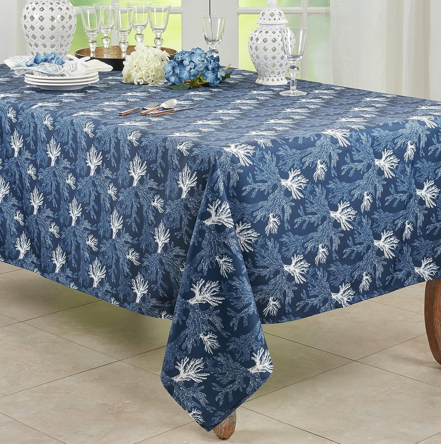 Mantel coral marino 65x90pulg color azul marino