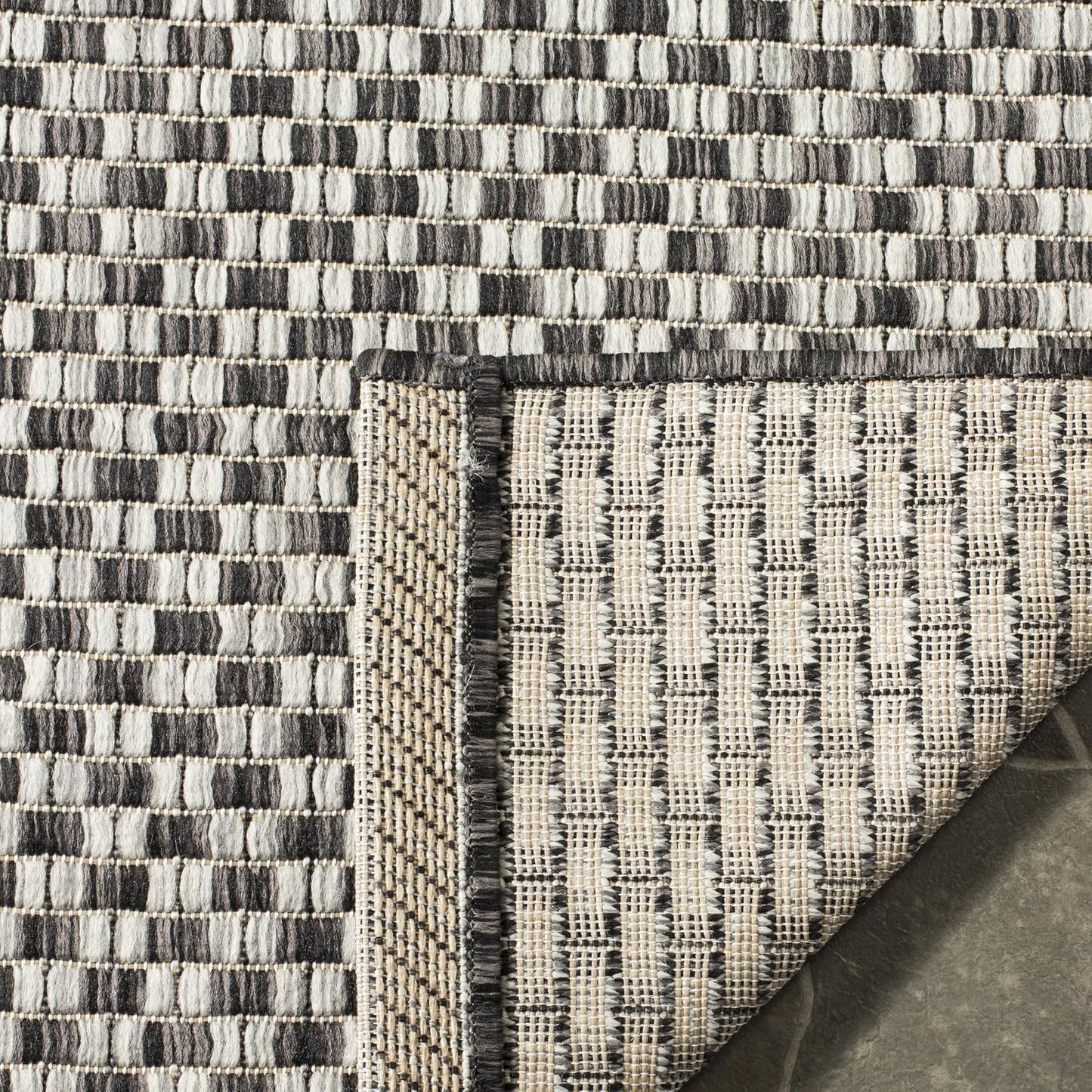 Alfombra lavable exterior 4x5ft 7" negro gris claro
