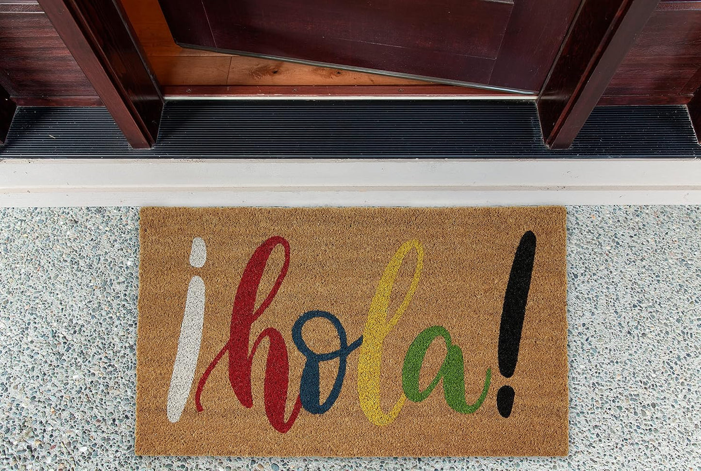 Felpudo fibra coco Hello Mat 17x29 decorativo