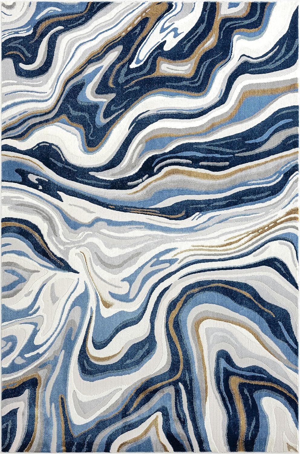 Alfombra área abstracta azul/gris 6x9ft niños mascotas