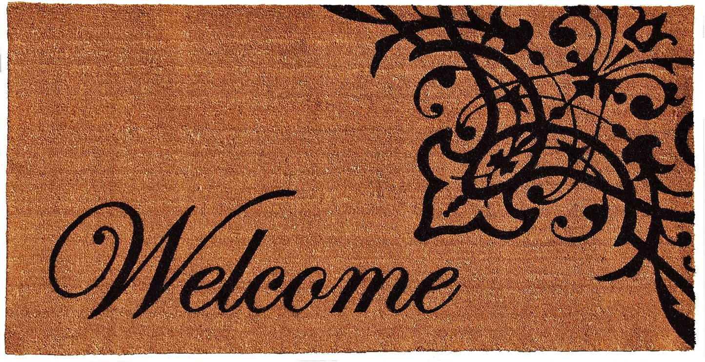 Felpudo bienvenida 30x48" natural/negro