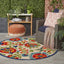 Tapete redondo 4ft multicolor para interiores exteriores