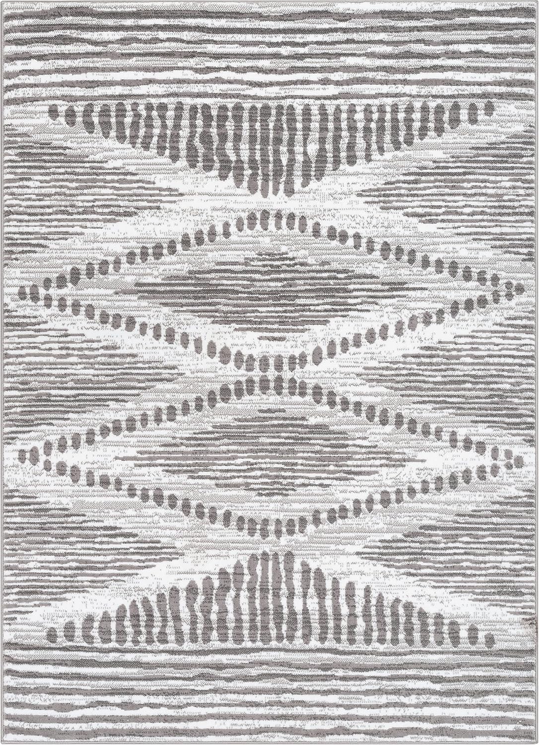 Alfombra tribal gris marfil 5x7ft