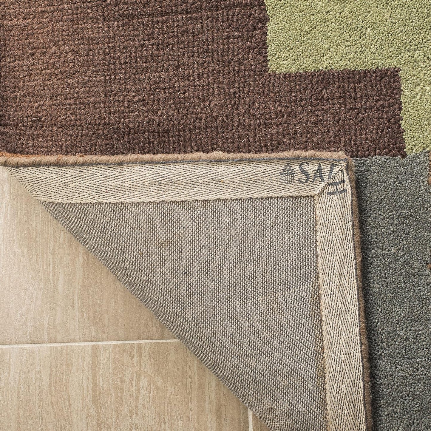 Alfombra decorativa 2x3ft moderna lana abstracta multicolor