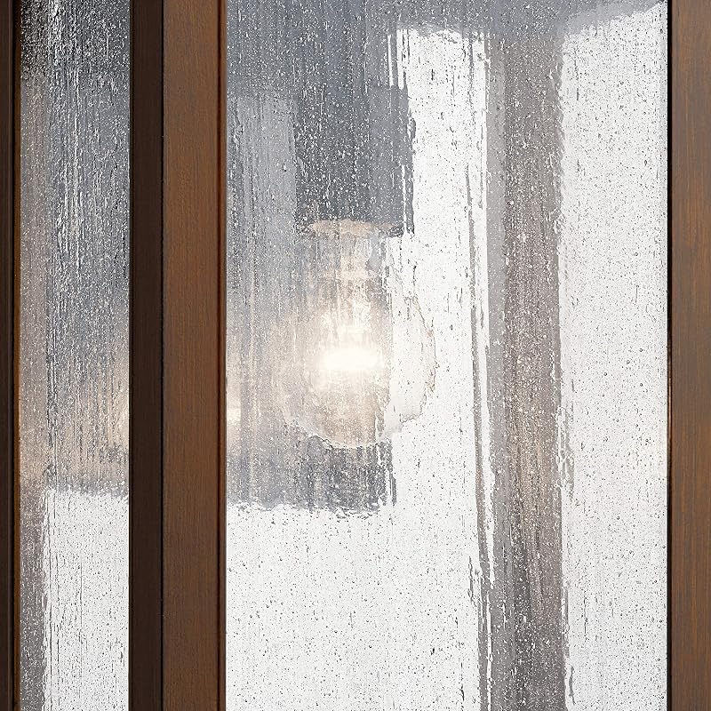 Lámpara pared exterior 17pulg negro 1 luz vidrio