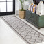 Alfombra tribal diamante 2x10ft beige/marrón patio