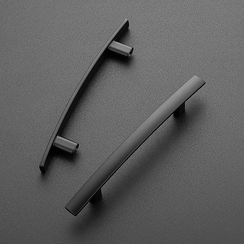 25 Tiradores Curvados 6" Negro Mate para Cajones Cocina