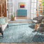 Alfombra decorativa impermeable 9x12ft color azul/gris