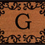 Felpudo con monograma G 18x30pulg negro/natural