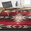 Alfombra área 7x8ft x 10x7ft negro/rojo/marfil