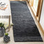 Alfombra pasillo 2'3"x6' cuero y algodón negro y gris