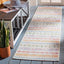 Alfombra exterior lavable 2x8ft color marfil y azul