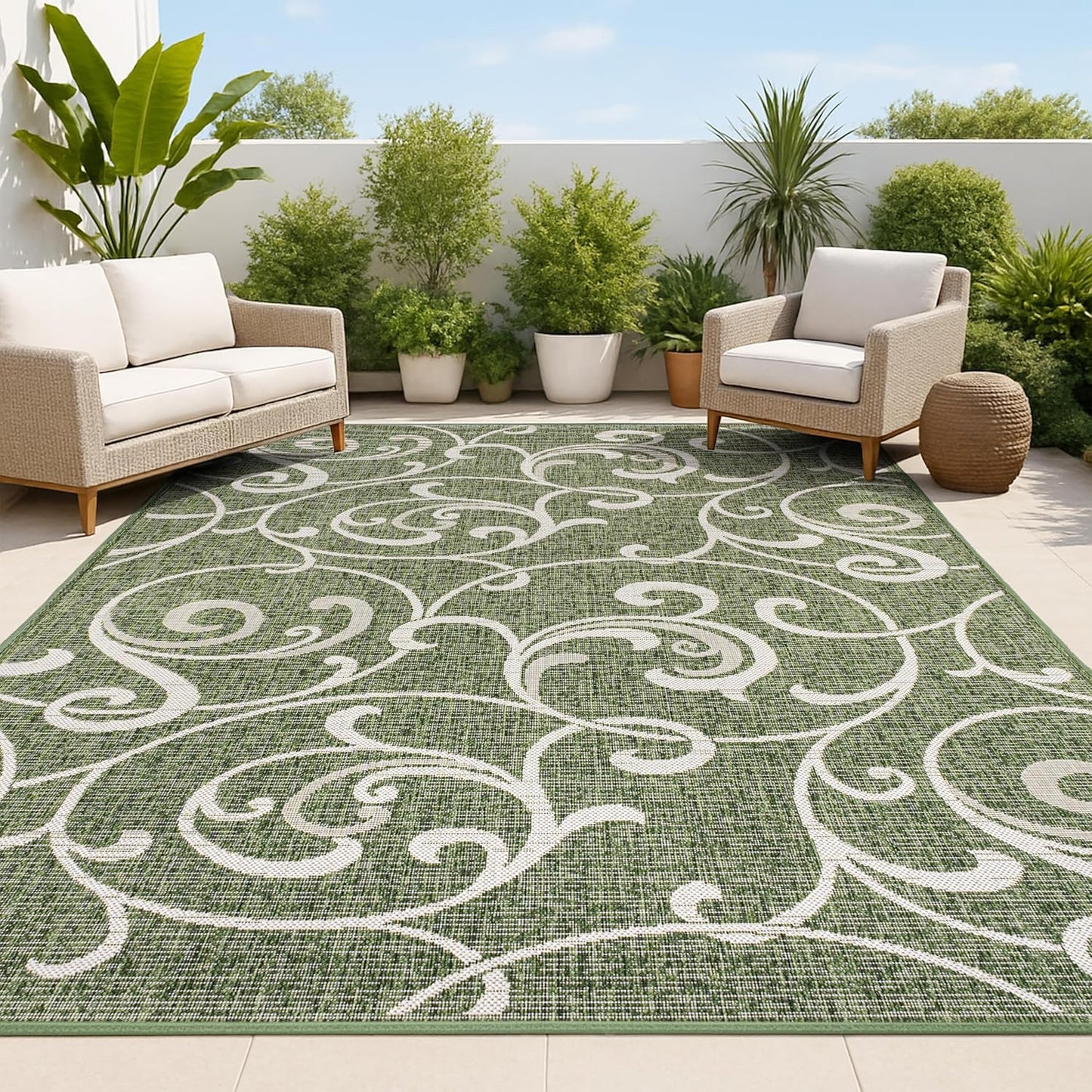 Alfombra 3x5pulg Maribel Clásica para Terraza Exterior