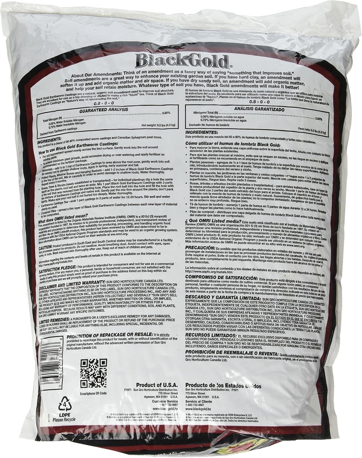 Fundición lombriz tierra color negro 8qt