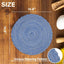 Set 8 manteles redondos trenzados azul para comedor