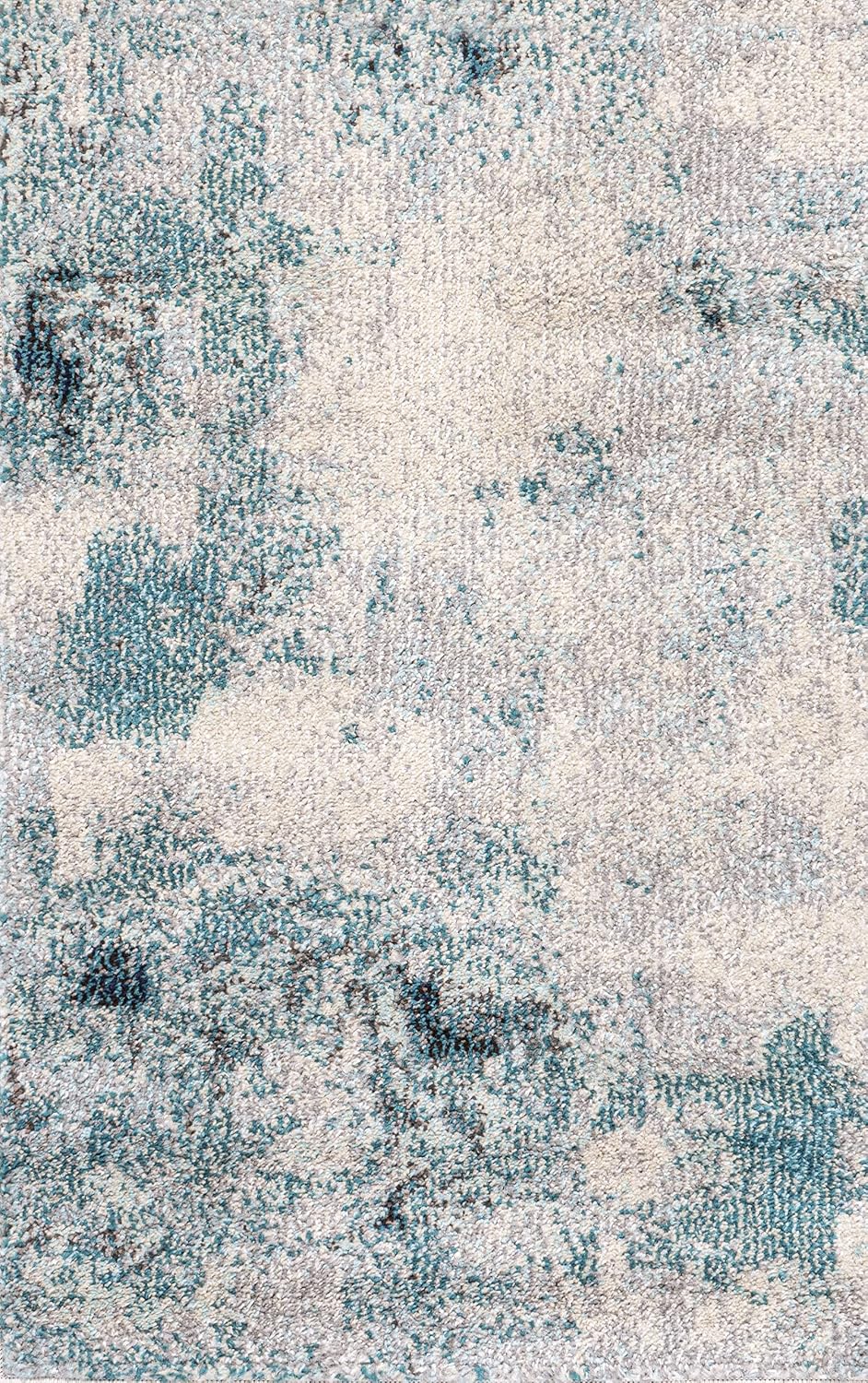 Alfombra moderna abstracta crema/azul 2x3 para interior