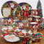Set 4 platos canapé muñeco nieve cerámica navideña