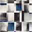 Alfombra texturizada moderna geométrica azul 9x3x12x6ft