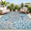 Alfombra textura floral 8x10 azul marino patio