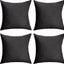 4 Pzas Fundas Almohada Lino Impermeables 16x16" Negro