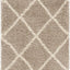 Alfombra decorativa 2x3ft beige y marfil diseño enrejado 2pulg
