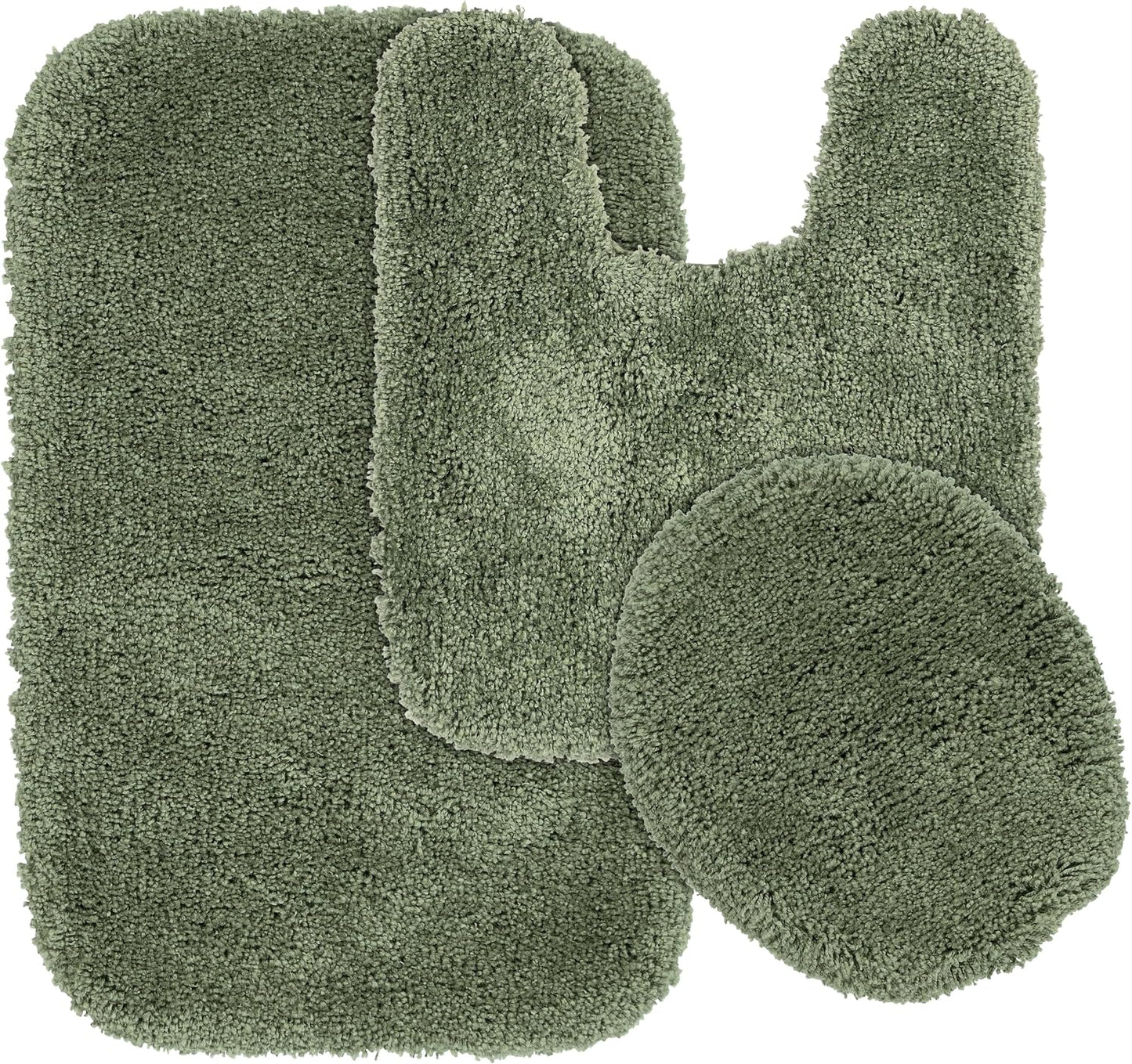 Set 3 Alfombras Baño Lavables Peludas Suaves Absorbentes