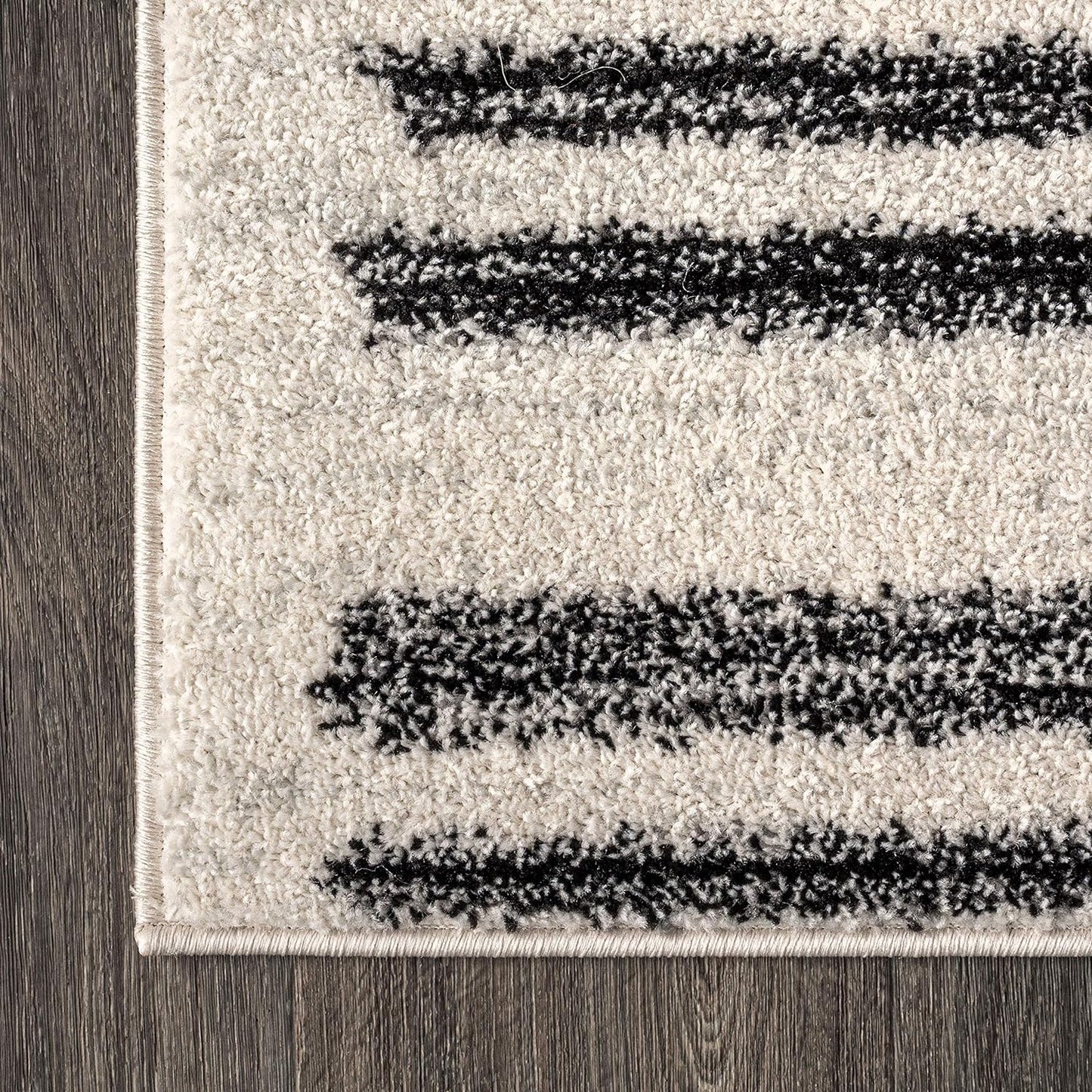 Alfombra pasillo berber rayas crema/negro 2x8ft