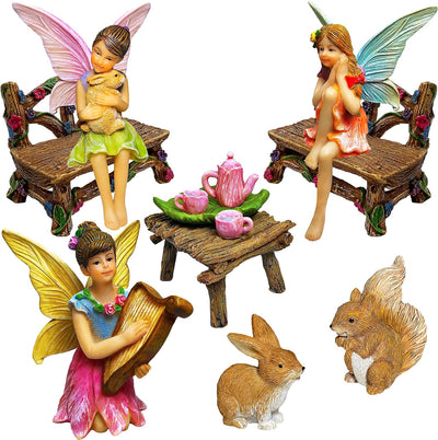 Kit jardín de hadas 12 pzas figuras y accesorios
