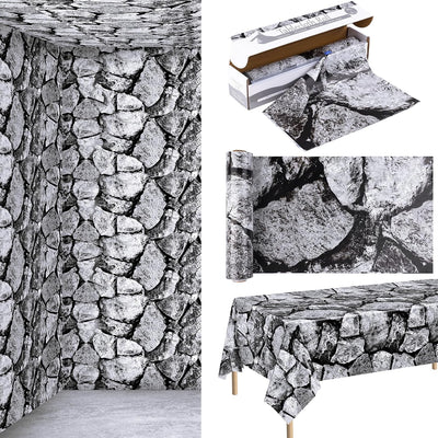 Mantel pared piedra Halloween 100x54pulg cubierta mesa medieval