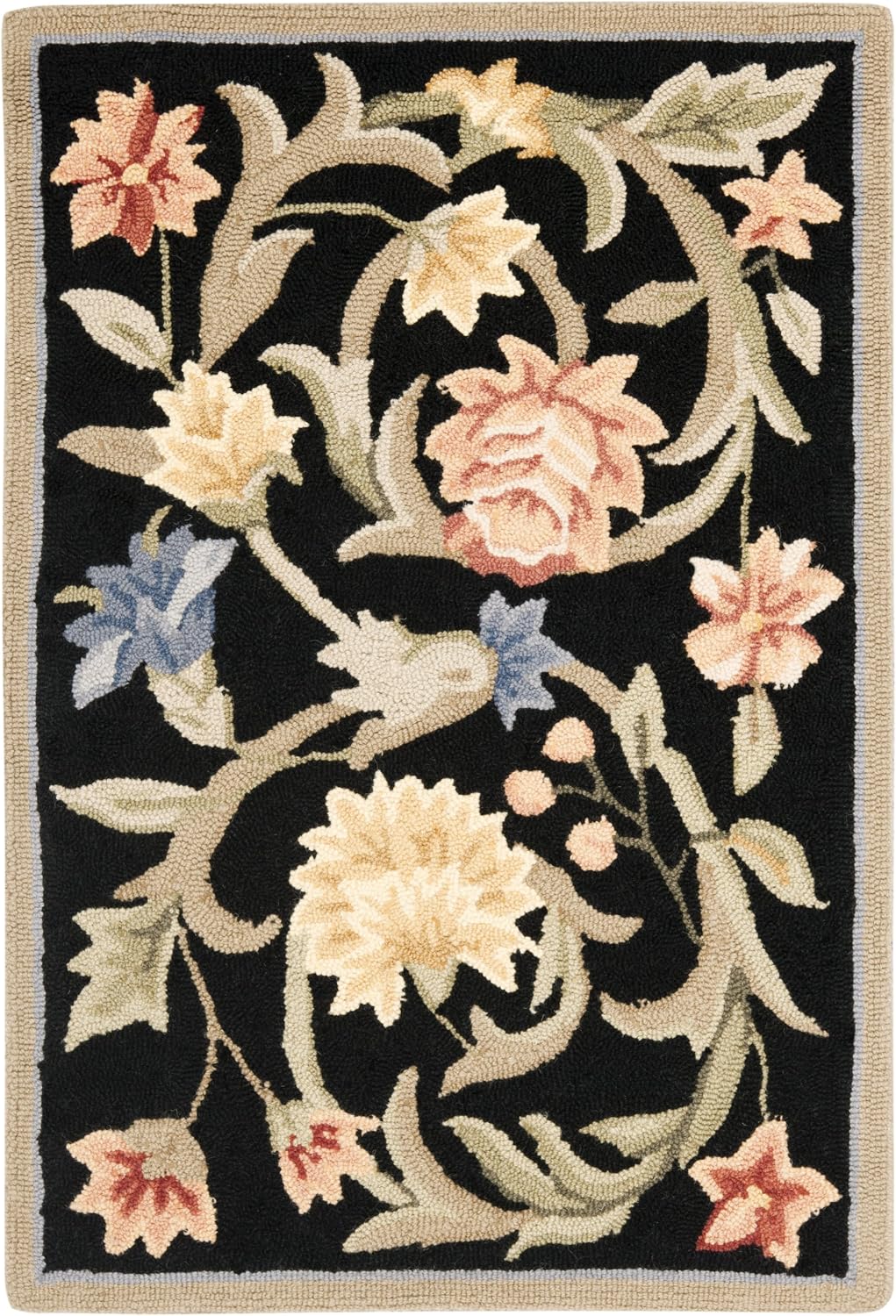 Alfombra lana francesa 1'8x2'6 estilo campestre